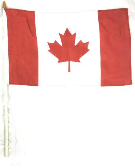 Canada Flag on Stick 12" x 18" (Wooden stick)