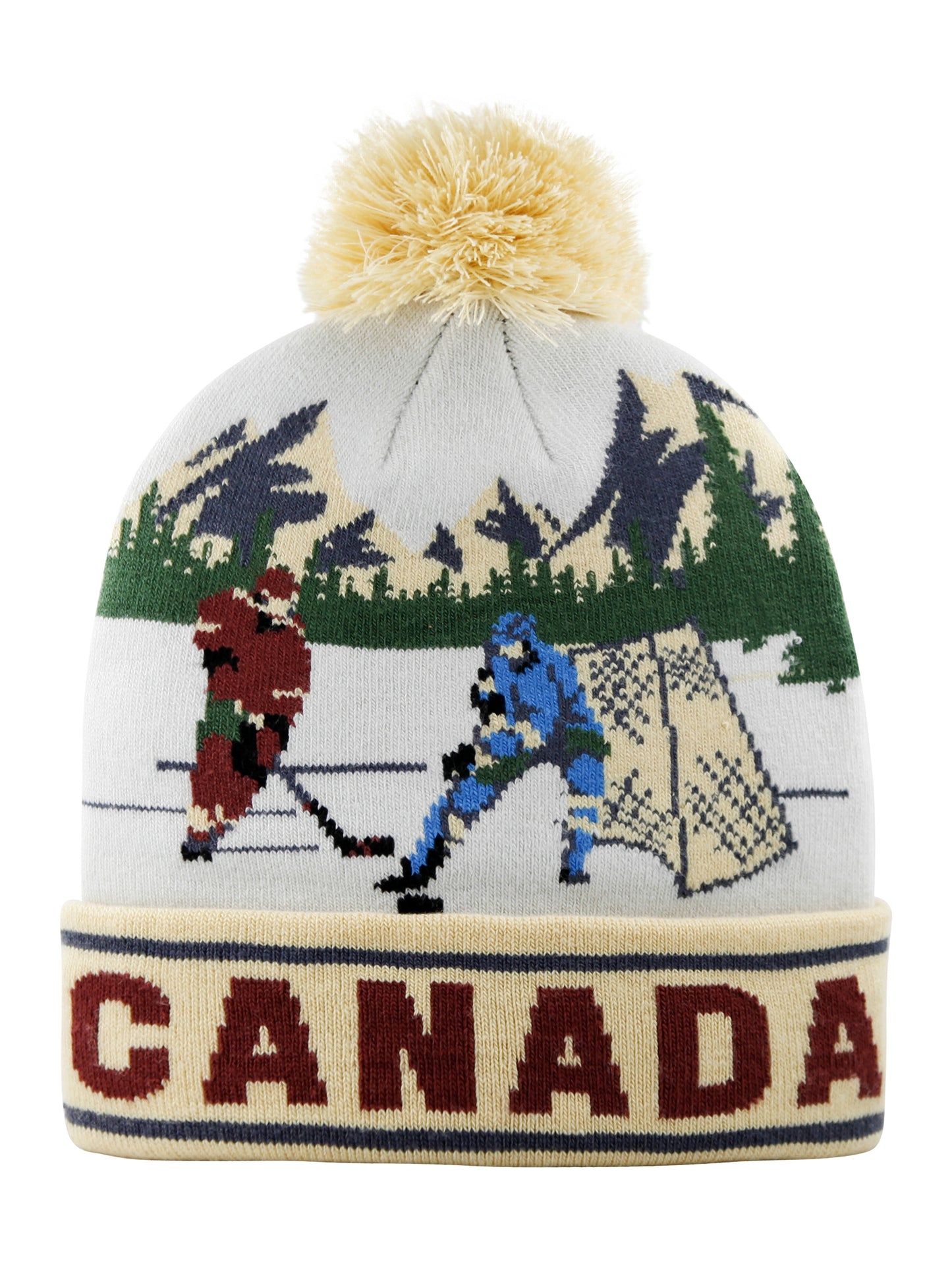 Landmark Beanies - Canada Playing Ice Hockey Outdoor