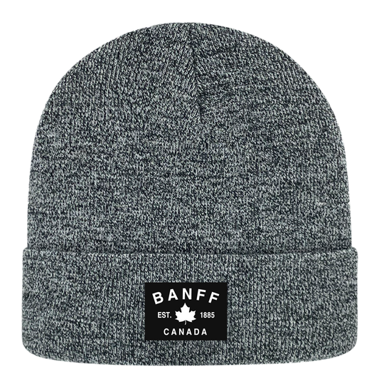 Banff Fabric Patch Knit Toques - Heather Colours