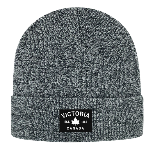 Victoria Fabric Patch Knit Toques - Heather Colours
