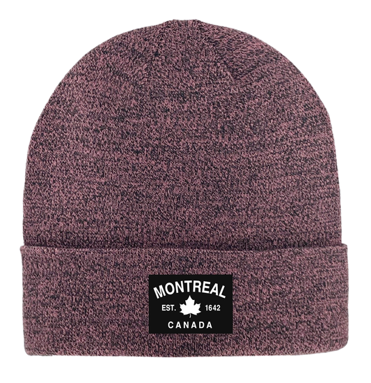 Montreal Fabric Patch Knit Toques - Heather Colours