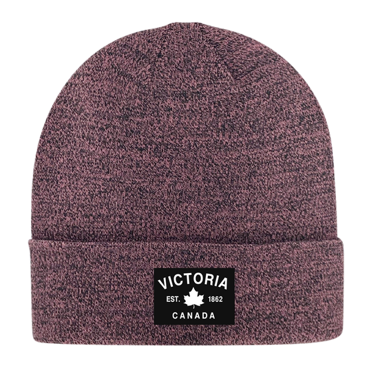 Victoria Fabric Patch Knit Toques - Heather Colours