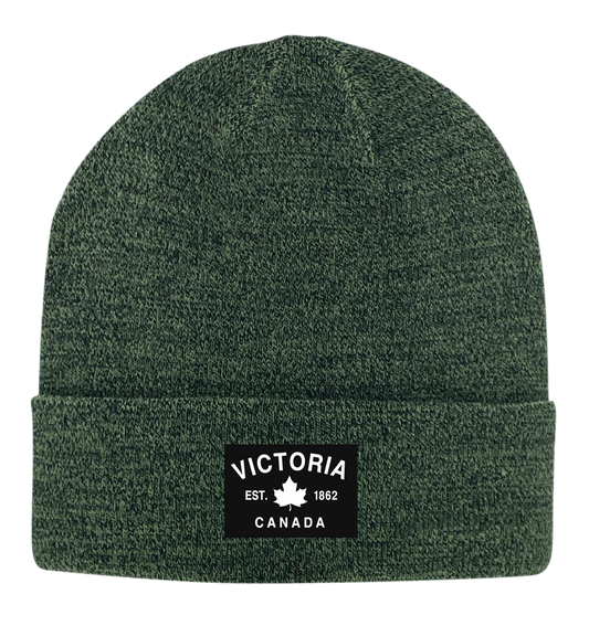 Victoria Fabric Patch Knit Toques - Heather Colours