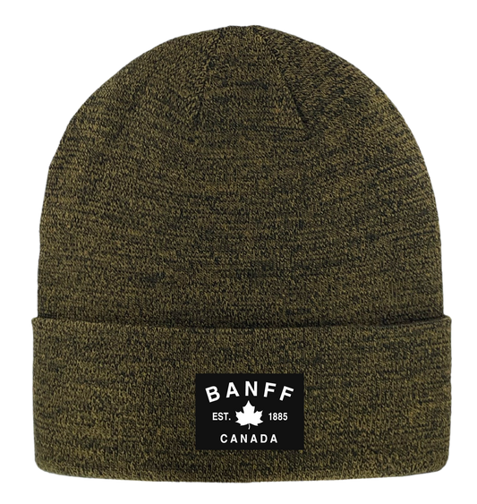 Banff Fabric Patch Knit Toques - Heather Colours