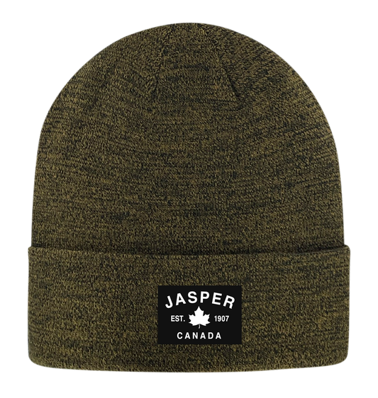 Jasper Fabric Patch Knit Toques - Heather Colours