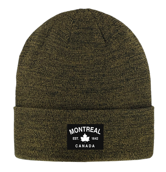 Montreal Fabric Patch Knit Toques - Heather Colours