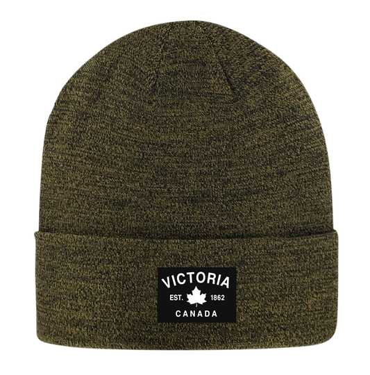 Victoria Fabric Patch Knit Toques - Heather Colours