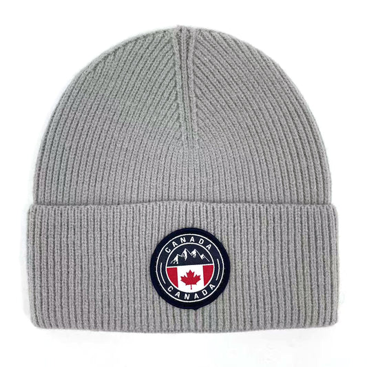 Canada Fabric Patch on Heavy Ribbed Beanies