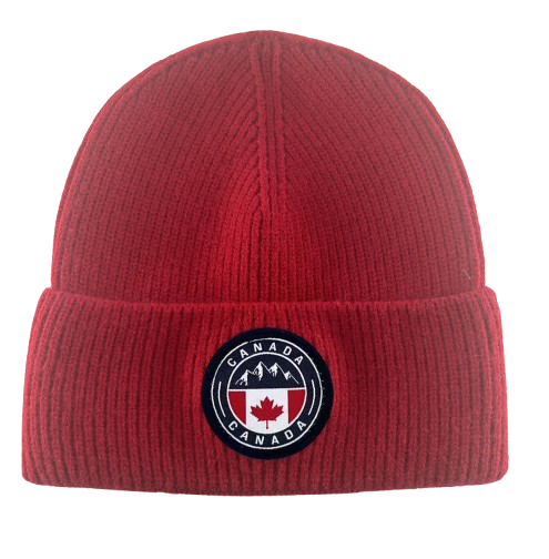 Canada Fabric Patch on Heavy Ribbed Beanies