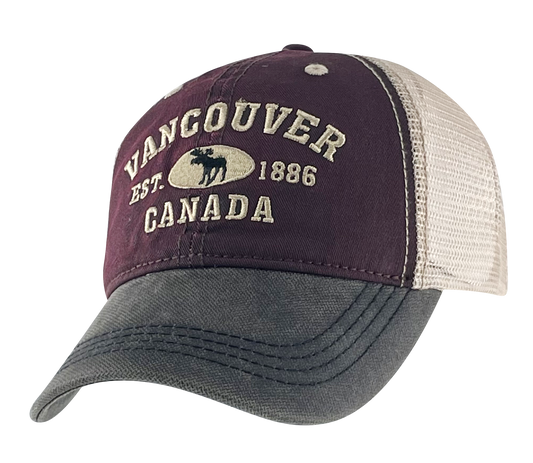 Vancouver Baseball Hats - Stone Washed Vintage Moose Mesh back