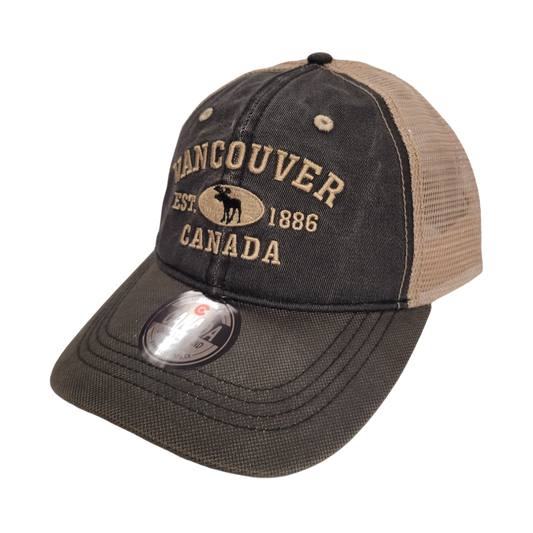 Vancouver Baseball Hats - Stone Washed Vintage Moose Mesh back