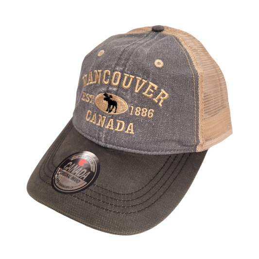 Vancouver Baseball Hats - Stone Washed Vintage Moose Mesh back