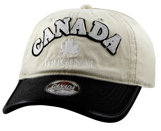 Canada Baseball Hat - Cotton Twill with Vegan Leather Trim