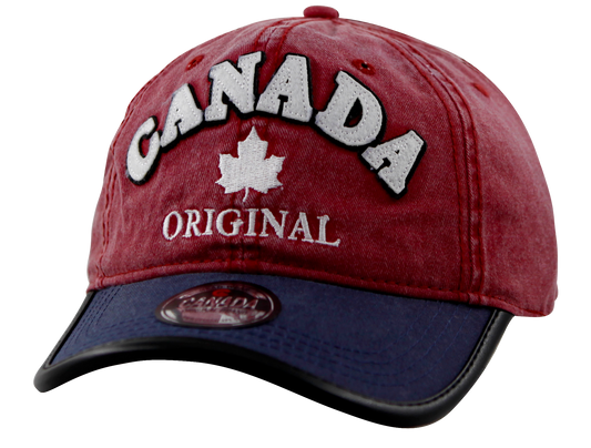 Canada Baseball Hat - Cotton Twill with Vegan Leather Trim