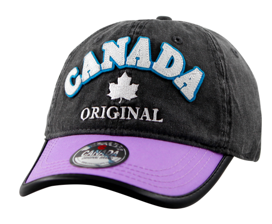 Canada Baseball Hat - Cotton Twill with Vegan Leather Trim