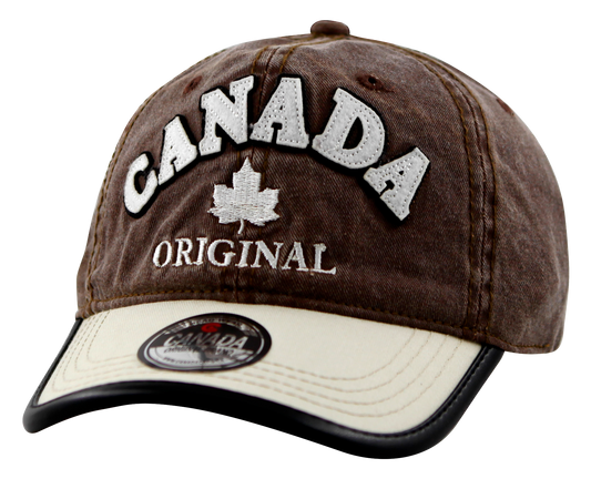 Canada Baseball Hat - Cotton Twill with Vegan Leather Trim
