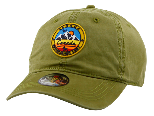 Canada Baseball Hat - Cotton with Enzyme Wash with Rubber Patch