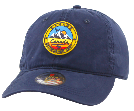 Canada Baseball Hat - Cotton with Enzyme Wash with Rubber Patch