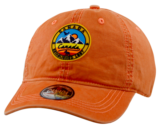 Canada Baseball Hat - Cotton with Enzyme Wash with Rubber Patch