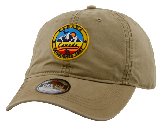 Canada Baseball Hat - Cotton with Enzyme Wash with Rubber Patch