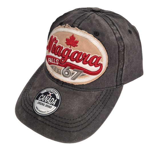 Niagara Falls Baseball Hats - Washed Large Patch Embroidery