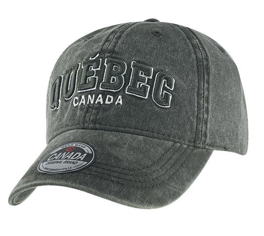 Quebec Baseball Hats Washed Tone-on-Tone