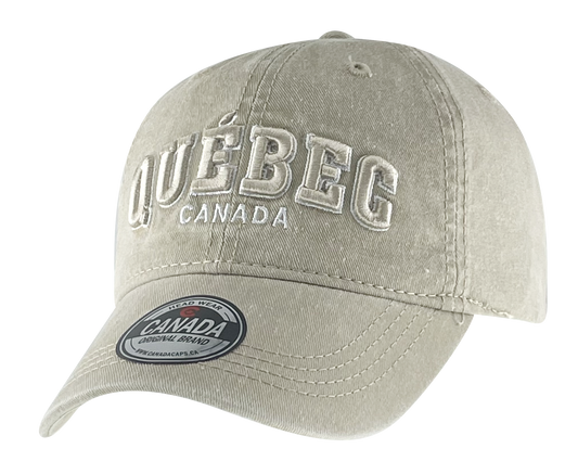 Quebec Baseball Hats Washed Tone-on-Tone