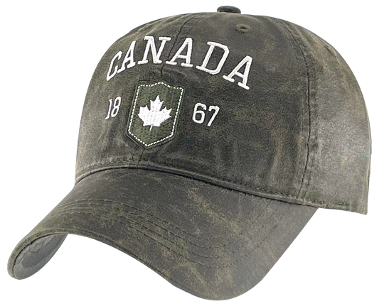 Canada Leather/Suede hat with Sleek Canada Embroidery