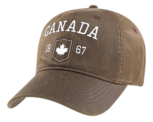 Canada Leather/Suede hat with Sleek Canada Embroidery