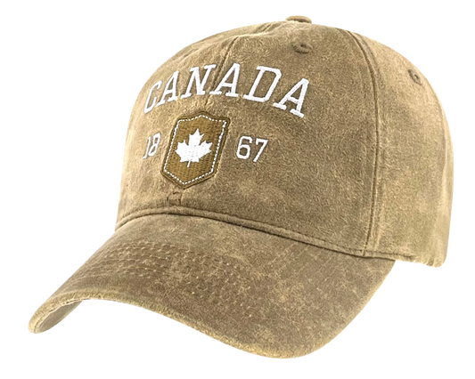 Canada Leather/Suede hat with Sleek Canada Embroidery