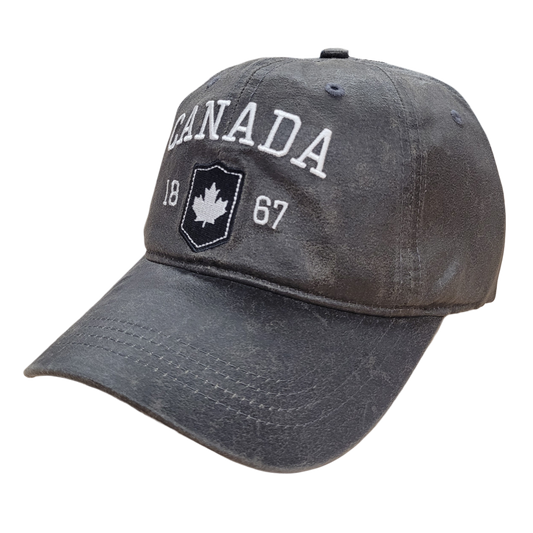 Canada Leather/Suede hat with Sleek Canada Embroidery
