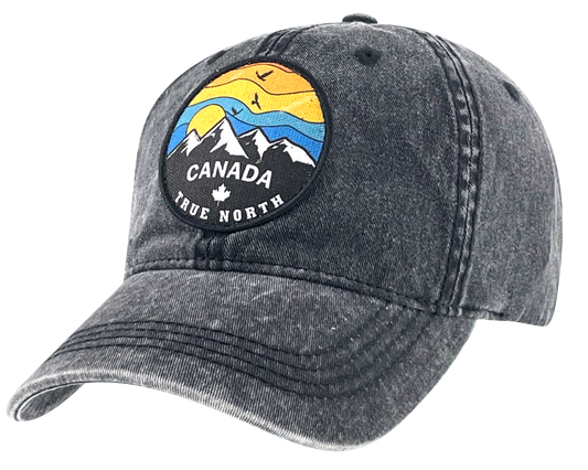 Canada Washed Cotton Hat with Woven Fabric Patch