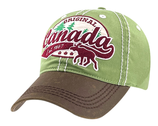 Canada Washed Cotton Hat with Applique/Embroidery