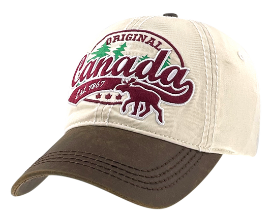 Canada Washed Cotton Hat with Applique/Embroidery