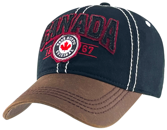 Canada Washed Cotton Hat with Applique/Embroidery
