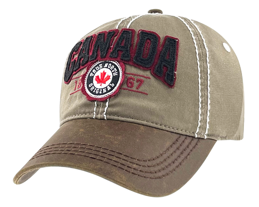 Canada Washed Cotton Hat with Applique/Embroidery