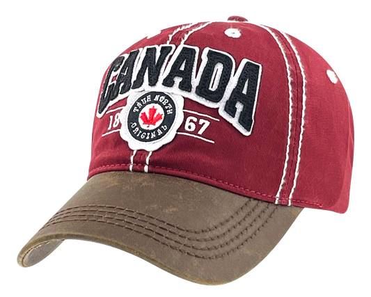 Canada Washed Cotton Hat with Applique/Embroidery