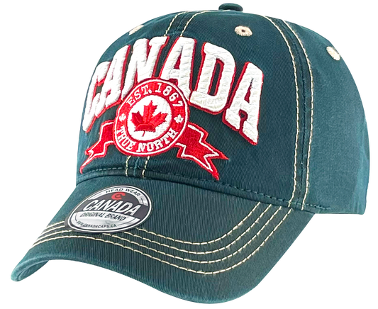 Canada Washed Cotton Hat with heavy 3D Embroidery Design