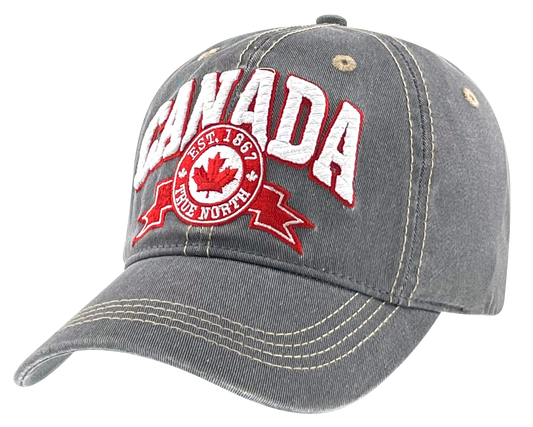 Canada Washed Cotton Hat with heavy 3D Embroidery Design