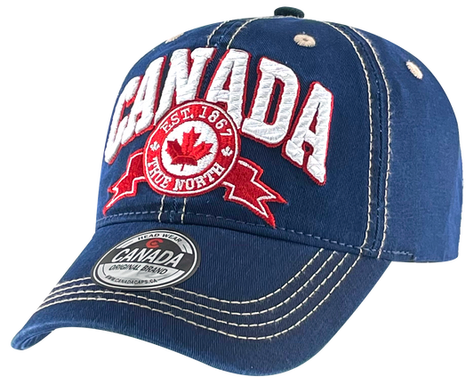 Canada Washed Cotton Hat with heavy 3D Embroidery Design
