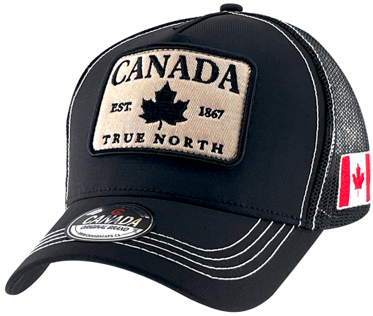 Canada Meshback Hat with Large Canada Sleek Patch and Flag on side