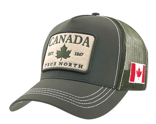 Canada Meshback Hat with Large Canada Sleek Patch and Flag on side