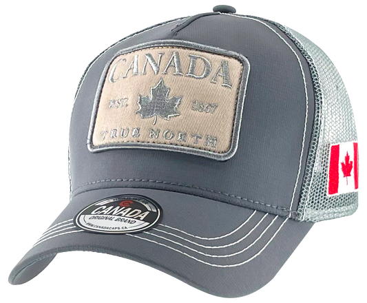 Canada Meshback Hat with Large Canada Sleek Patch and Flag on side