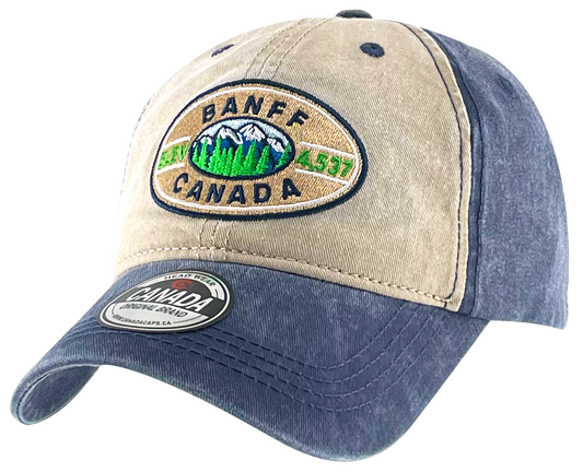 Washed Cotton Hat with Embroidered Patch - Banff