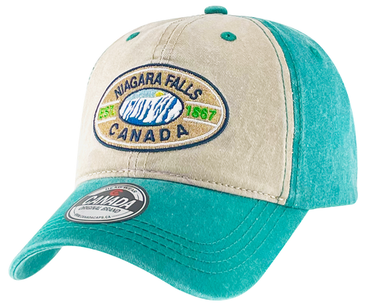 Washed Cotton Hat with Embroidered Patch - Niagara Falls