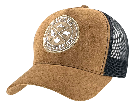 Canada Meshback Hat with Velvet Fabric with Circle 3D Patch