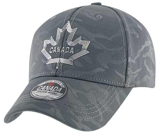 Canada Camo Fabric Hat with Metallic 3D Maple Leaf design