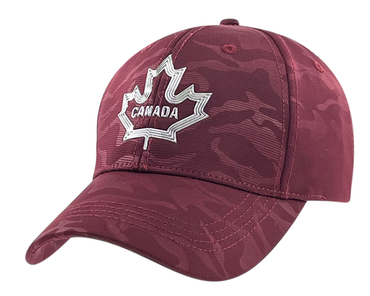 Canada Camo Fabric Hat with Metallic 3D Maple Leaf design