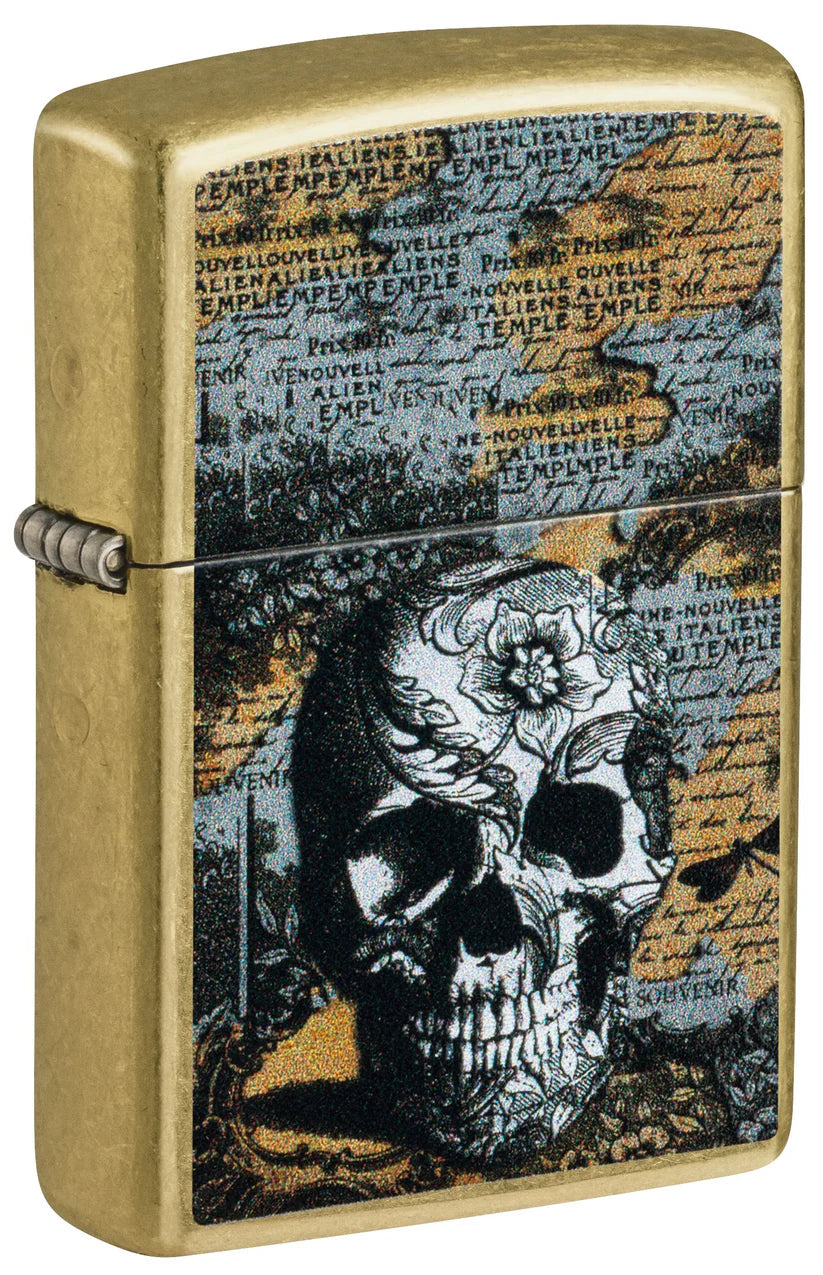 Zippo Lighter Floral Skull Design (46577)