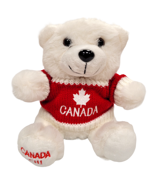 Canada 8” Furry Plush with Knitted Sweater